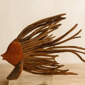 Wood Decoration Twig Model Fish