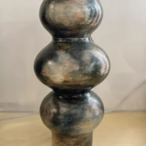 Three-Tier Abstract Clay Decorative Vase